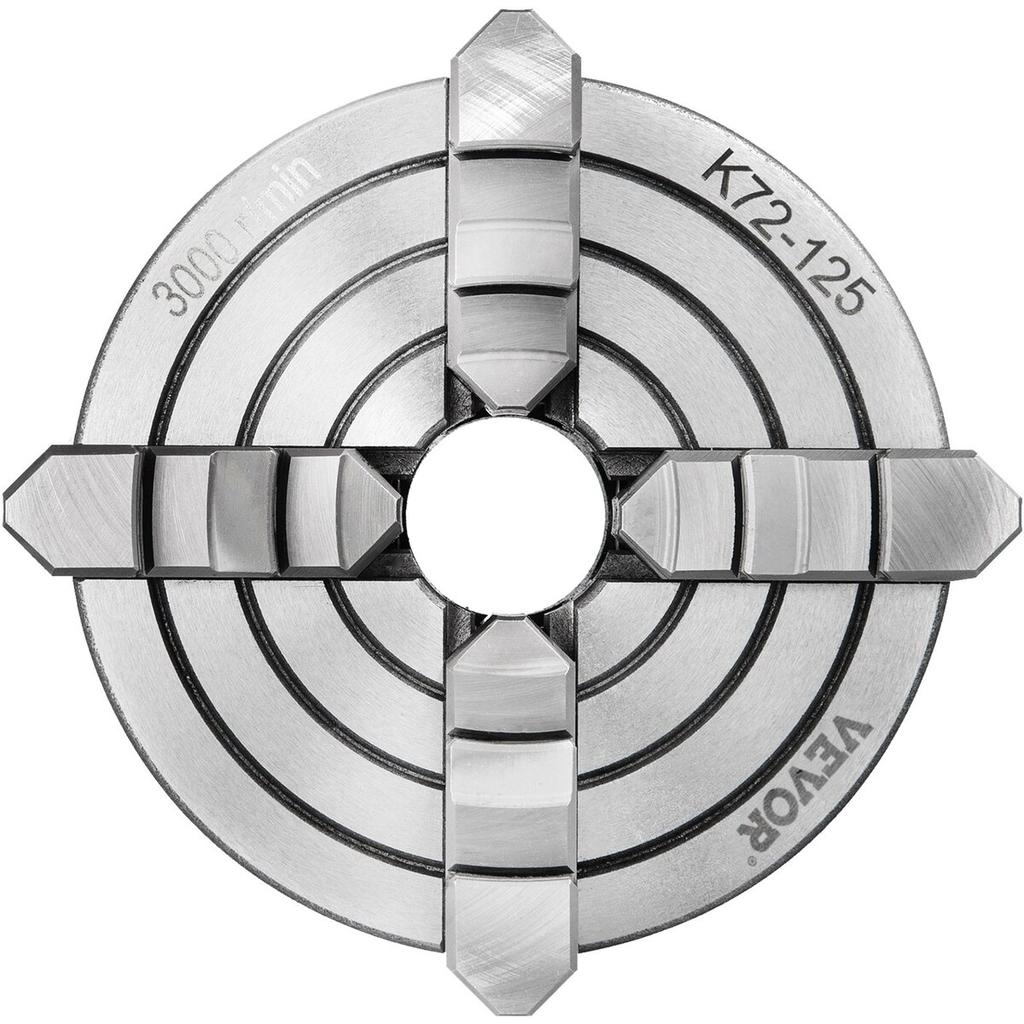 K72-125 5 Inch Lathe Chuck Independent Reversible Jaw 125MM Metal Turning Machine Accessories for Mini Metal Lathe Machine 4 Jaw Lathe Chuck