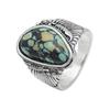 Винтажное европейско-американское кольцо с бирюзовым пером и драгоценным камнем для мужчин и женщин