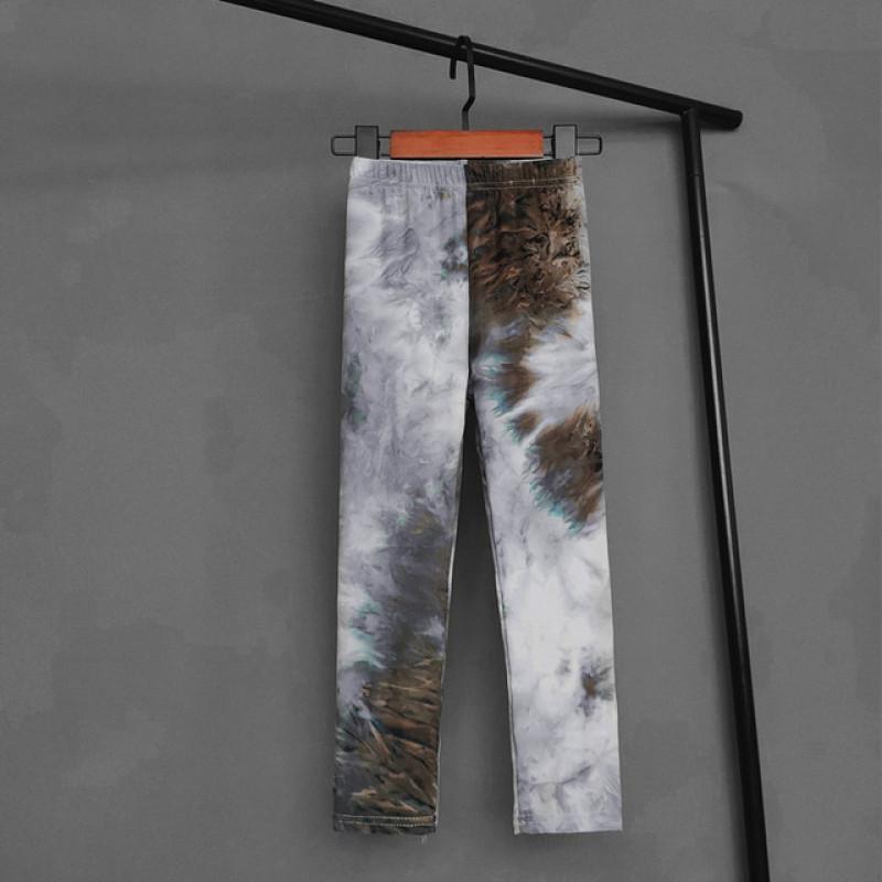 Spring Autumn Kids Pants Colorful Fluorescent Color Printing Leggings For Girls Trousers Baby Girls Soft Elastic Skinny Pants