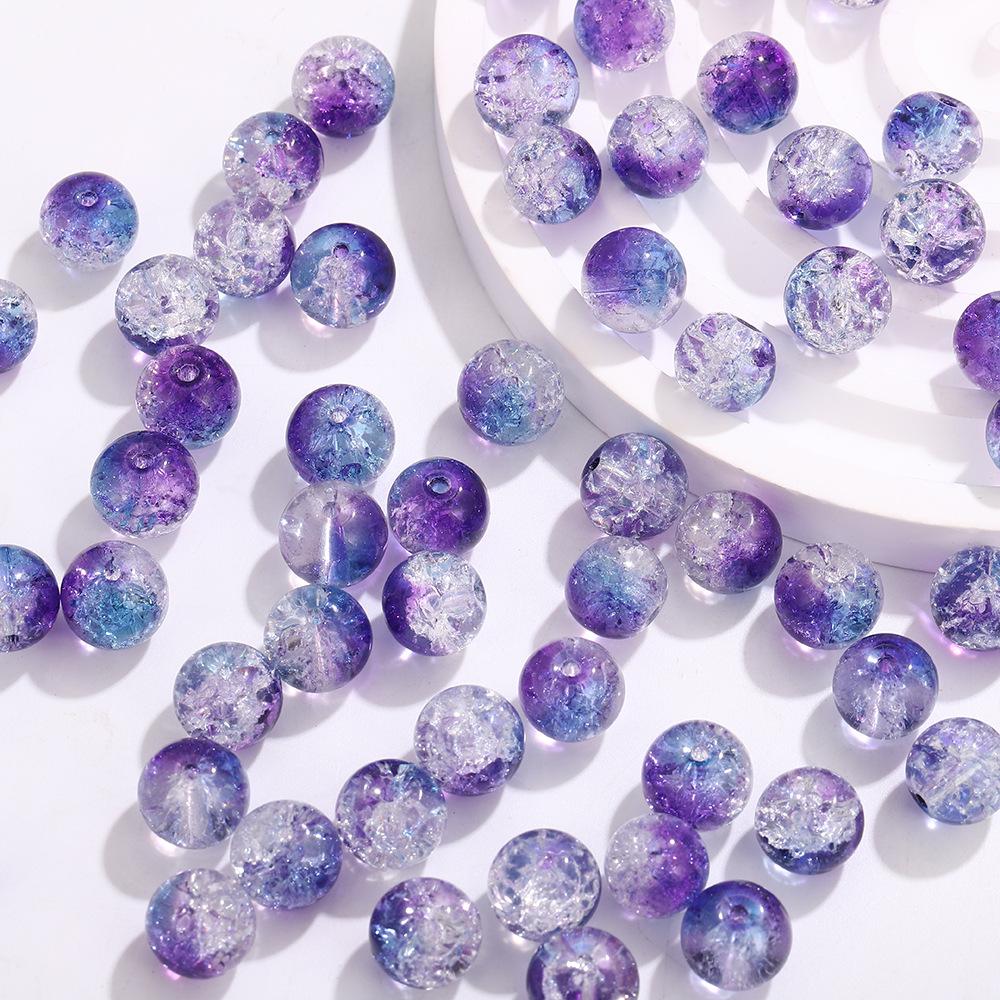 10мм Двухцветные бусины из кракле-стекла для изготовления браслетов и ожерелий в древнем стиле своими руками