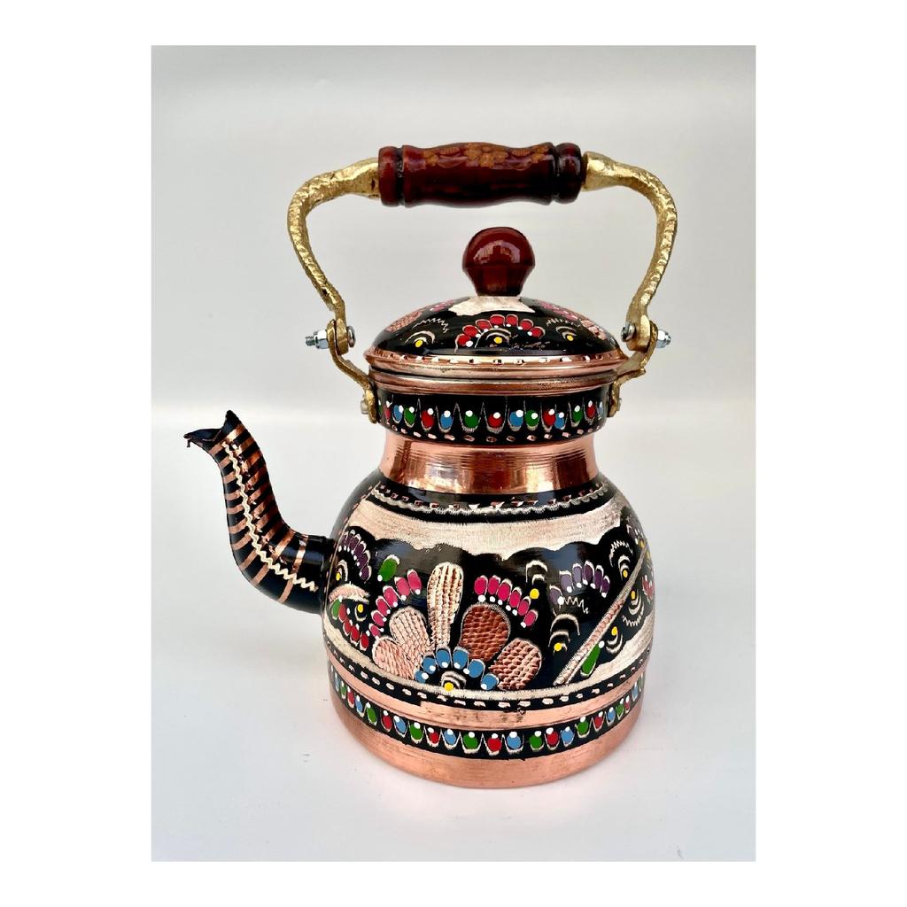 Hand Embroidered Copper Nostalgia Teapot (no:1)