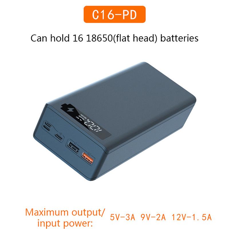 16*18650 USB-сварочный бесплатный аккумуляторный ящик для хранения, чехол для быстрой беспроводной зарядки