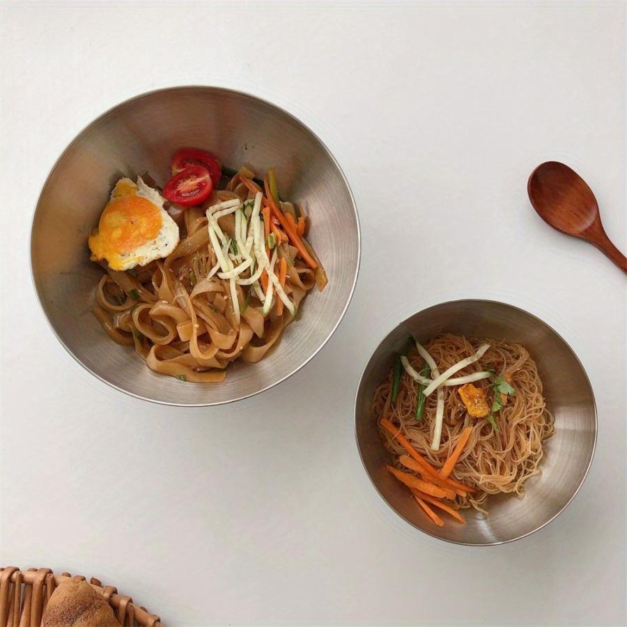 1/3pcs Stainless Steel Bowls with Scale Line Large Capacity Durable Food Storage Bowl Sets for Outdoor Camping Cooking Salad Bow