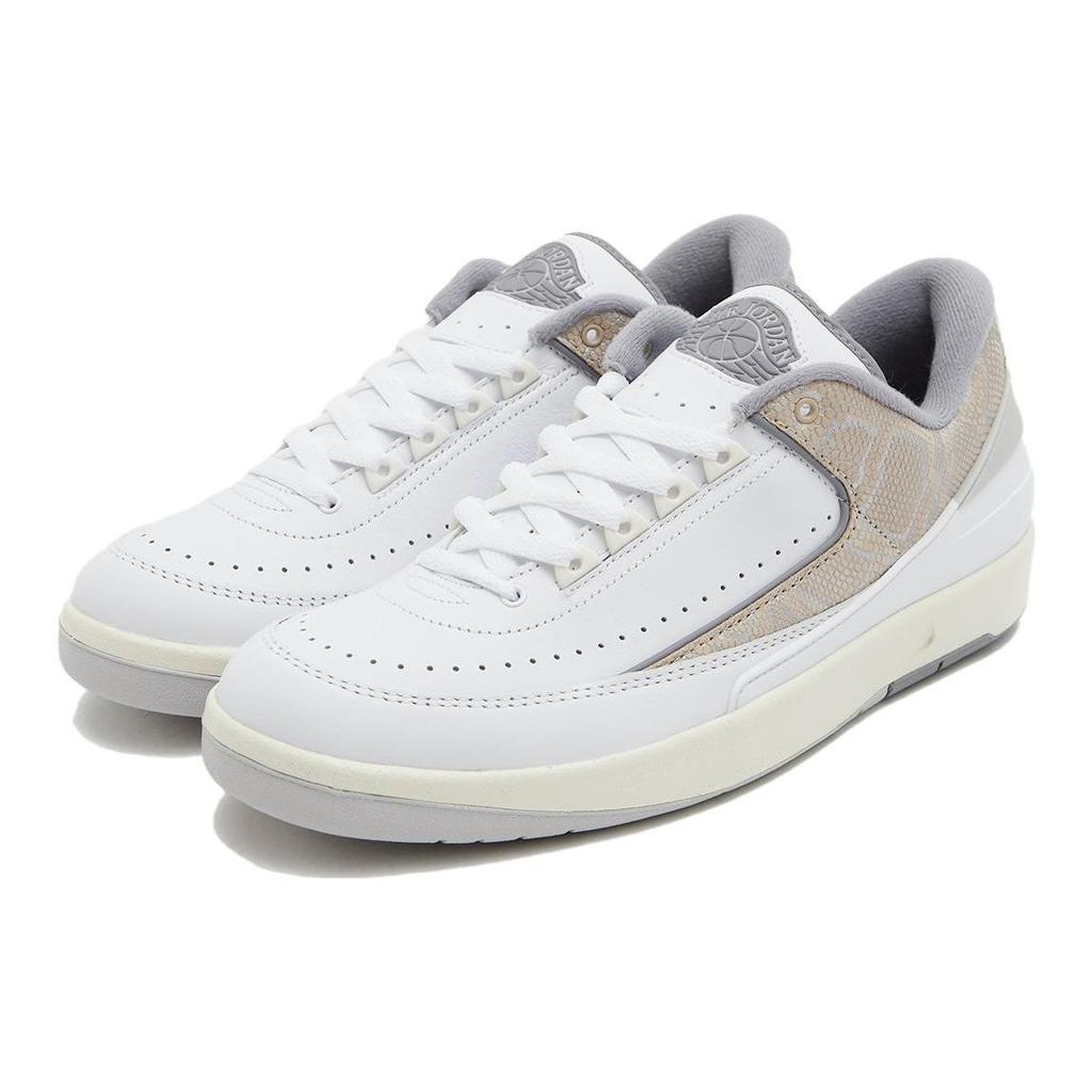 Мужские кроссовки Air Jordan 2 Retro Low Python белые цементно-серые Sanddrift DV9956-100