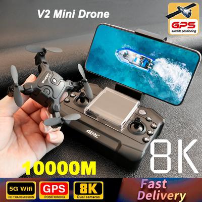 Новый V2 Mini Drone 4K HD Camera FPV RC Drones Profesional RTF Quadopter Складной Дрон для Избежания Препятствий WiFi Игрушка в Подарок