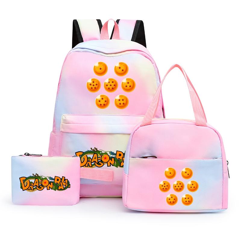 3Pcs/set Anime Dragon Ball Backpack for Girls Boys Back To Schoolbag with Lunch Bag Student Bookbag Men Women Travel Bag Mochila