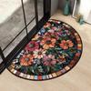 Semi-Circular Doormat Silicone Backing Floor Mat New Welcome Mat  Porch Accessories