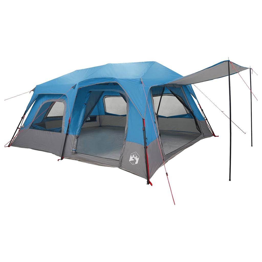 Instant Tent Blue 10 Person Capacity 185T Polyester with PU Coating