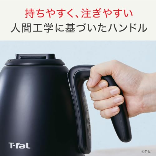 Электрический чайник T-fal "Café Lock", 0,8 л, для капельного кофе, высокая мощность 1250 Вт для мгновенного кипячения, с защитой от опрокидывания, черный (KO9218JP)
