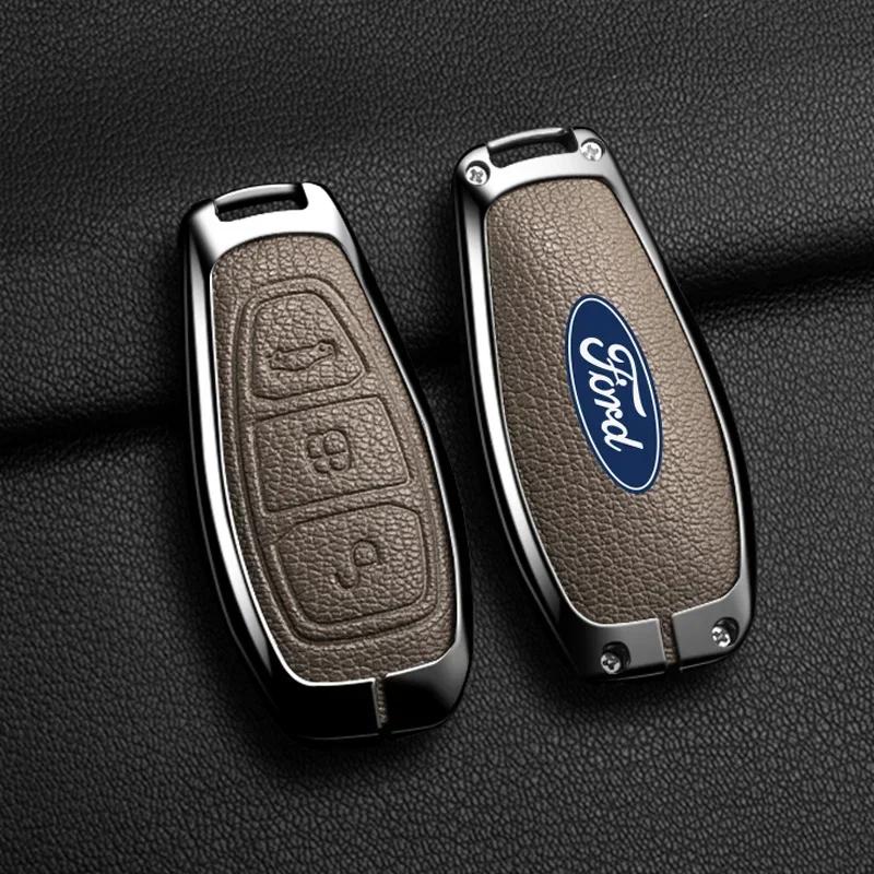 Car Sticker 2026 Ford New 2025 Hot Zinc Alloy Car Key Case Cover Key Bag Protector for Ford ST Line Fiesta Focus Mondeo Ecosport