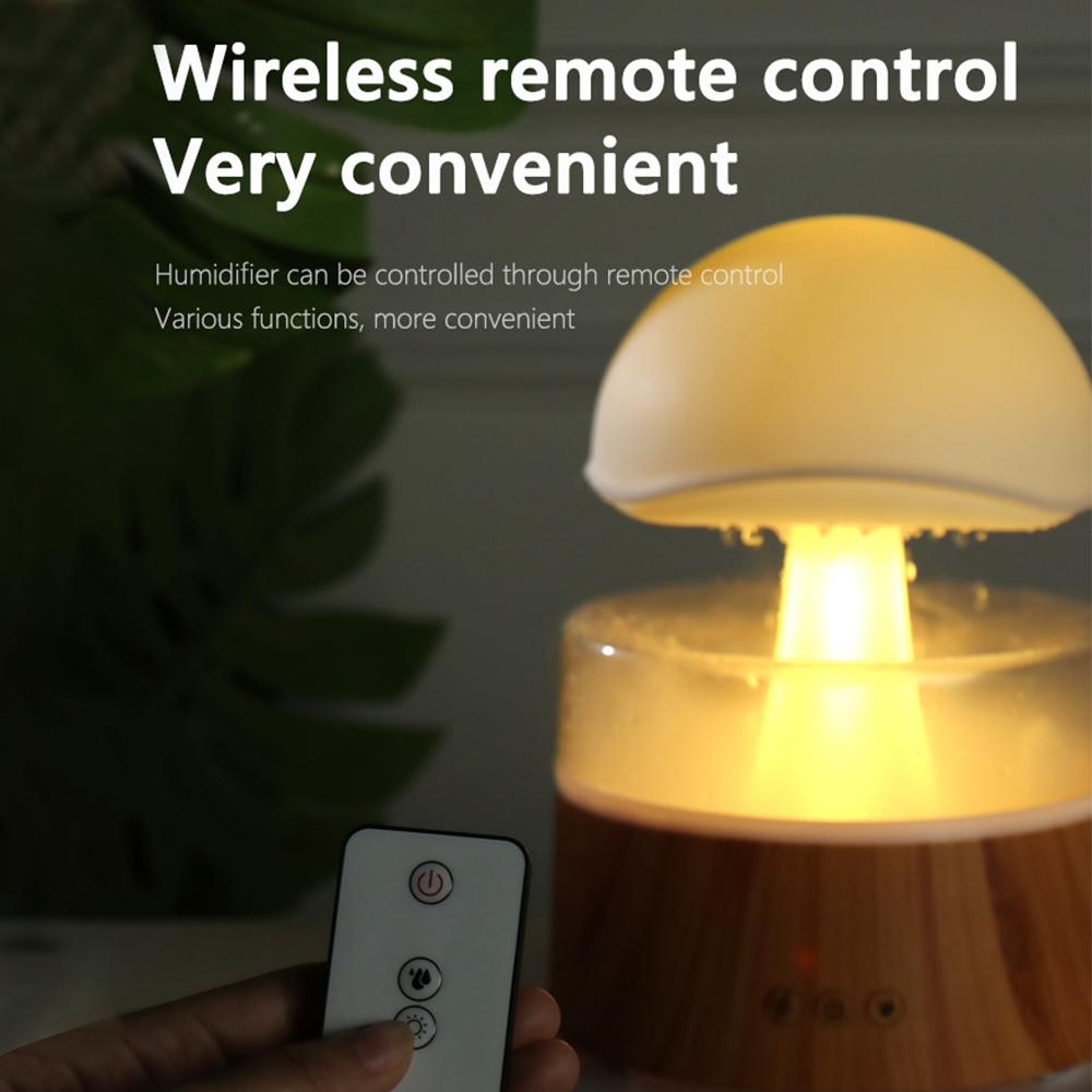 Rain Cloud Humidifier Water Drip White Noise Essential Oil Diffuser 500ml Mute Ultrasonic Mushroom