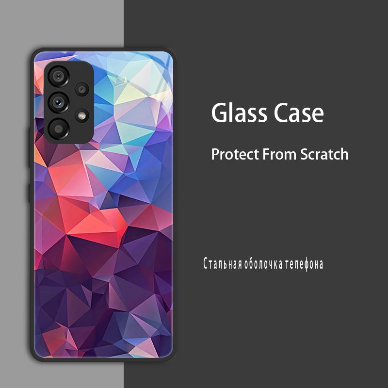 Для Samsung Galaxy A52 A52S A53 Чехол Защитный Чехол из Закаленного Стекла Жесткий Чехол Бампер Для Samsung A33 A73 A13 A72 4G 5G Защитный Чехол