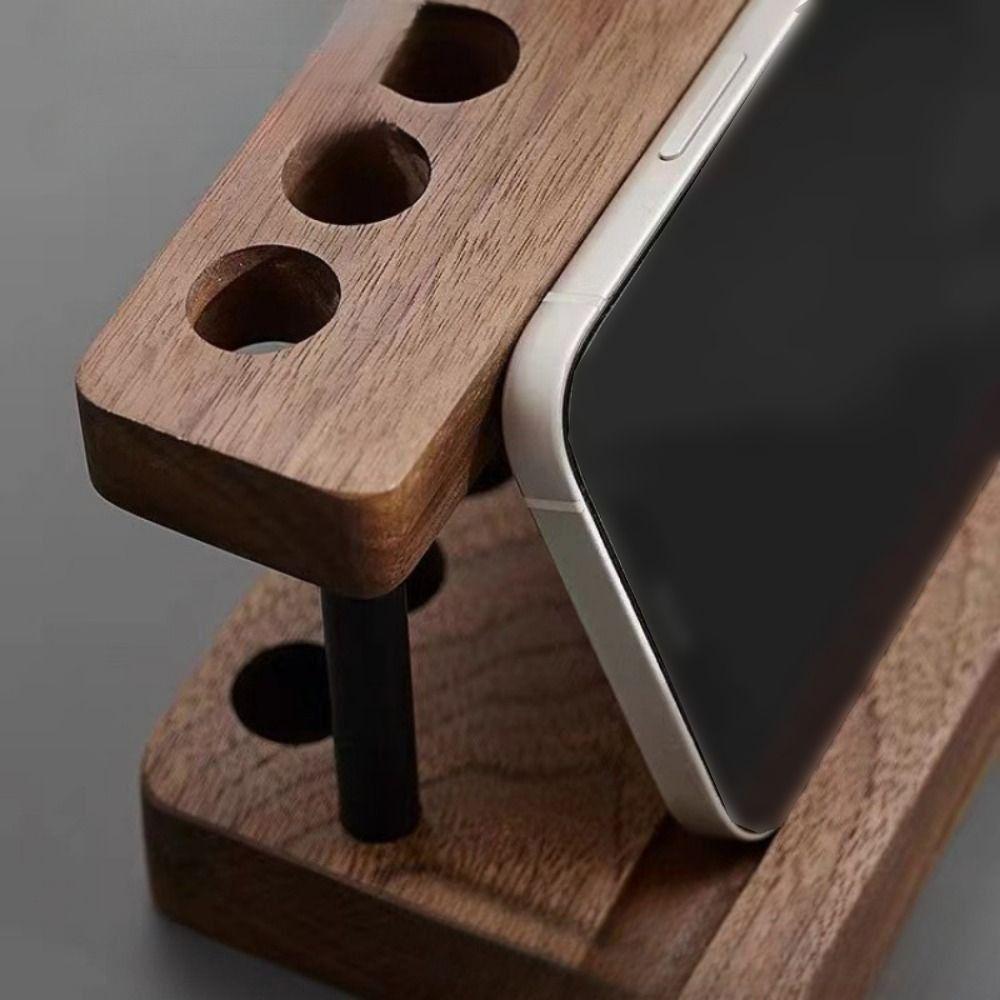 Creative Walnut Pens Holder Multifunction Toothbrush Holder Brush Display Case  Office/School