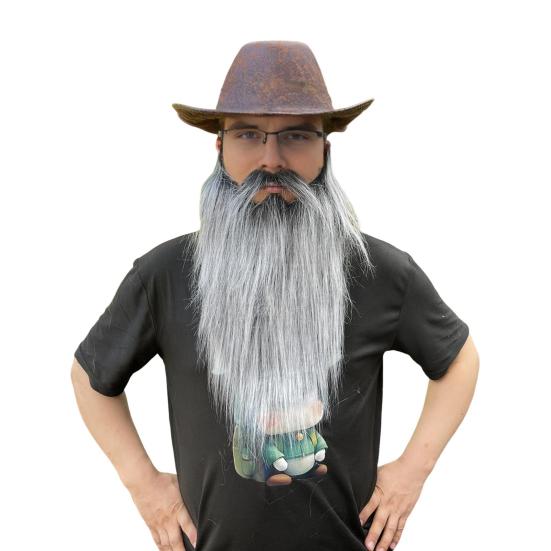 Искусственная борода Костюм для ролевых игр Борода усов старика с эластичной веревкой Аксессуар для волос на лице для Хэллоуина Косплей Принадлежности для вечеринки
