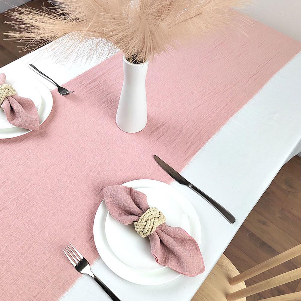 Марлевая дорожка на стол Хлопчатобумажная ткань Лен Марля Однотонная Моющаяся Может быть Сделана Вручную Для Скатерти Свадебный Декор Арка