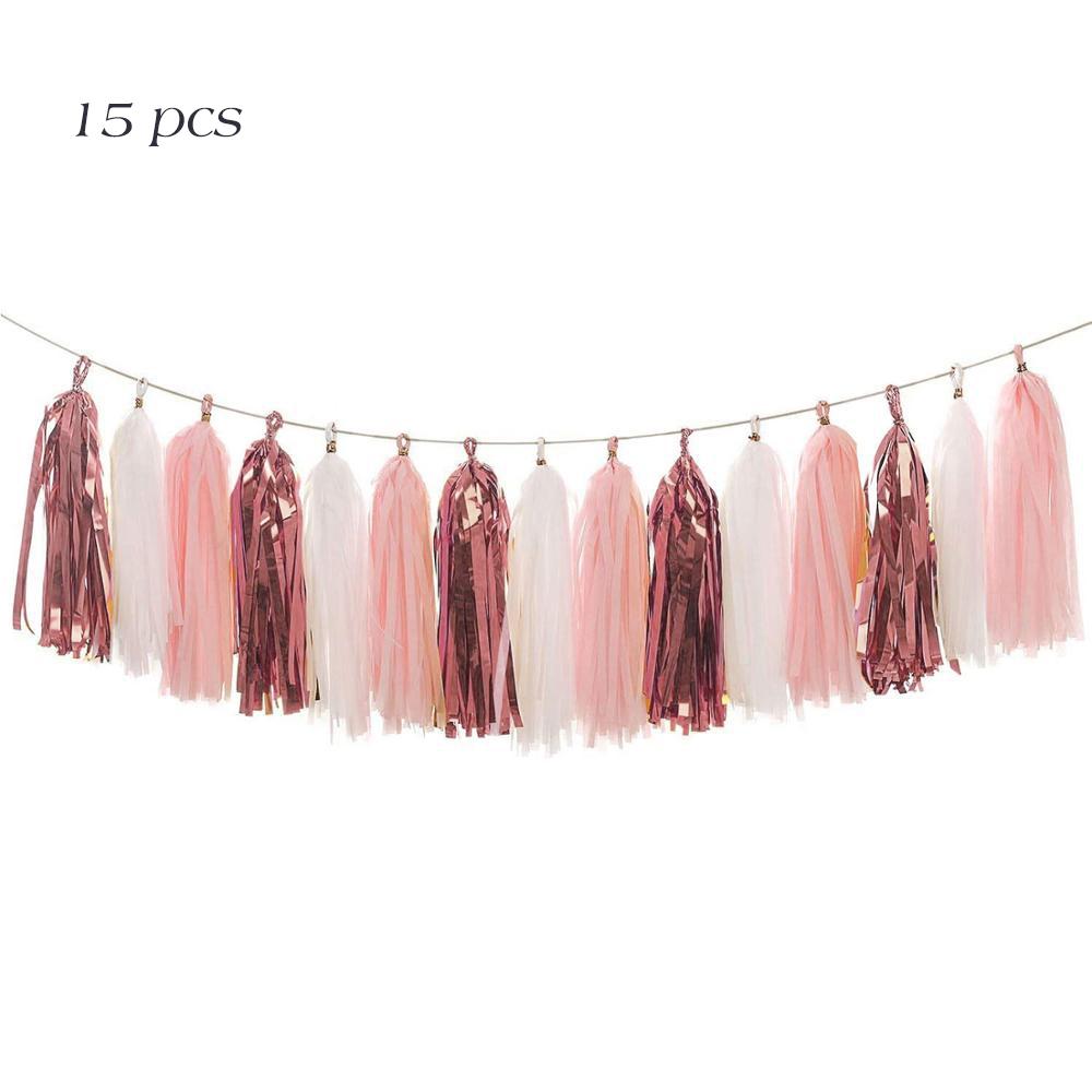 Wedding Party Decoration Color Paper Tassel Garland Bride To Be Birthday Decor Baby Shower Girl Slingers Mermaid Party Supplies
