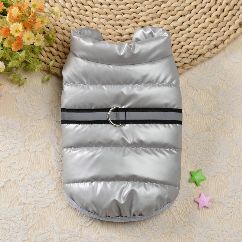 Термостеганый жилет для питомцев с отражающими полосами безопасности Зимняя одежда для собак кошек мелких пород Тедди бишон одежда