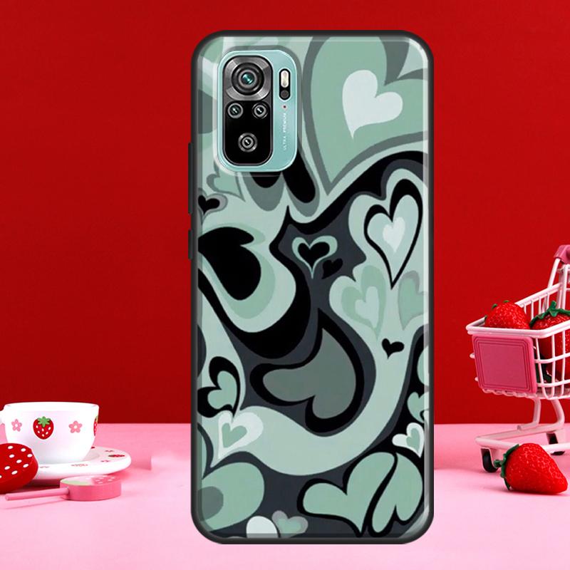 Коричневый Фиолетовые Сердца С Вихревым Узором Чехол Для Xiaomi Redmi Note 11 Pro Note 10 9 8 Pro 11S 9S 10S Чехол Для Redmi 10 9 9A 9C 9T