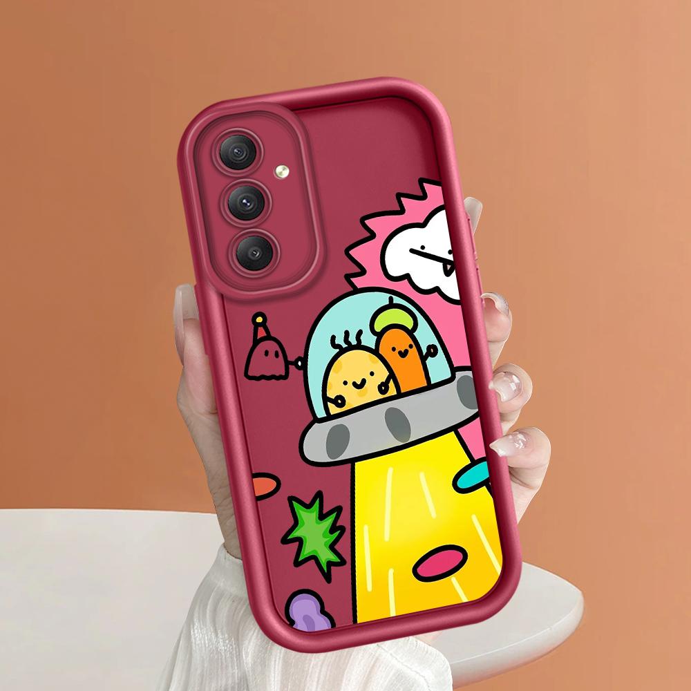 Soft Silicone Square Ladder Printing Pattern Phone Casing Full Cover Camera Shockproof Protection Rubber Case for Samsung