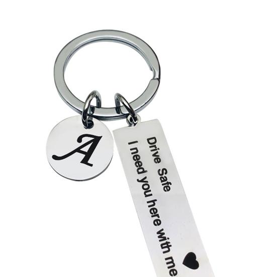 Буквенный узор, подарки ко Дню отца, безопасный брелок из нержавеющей стали