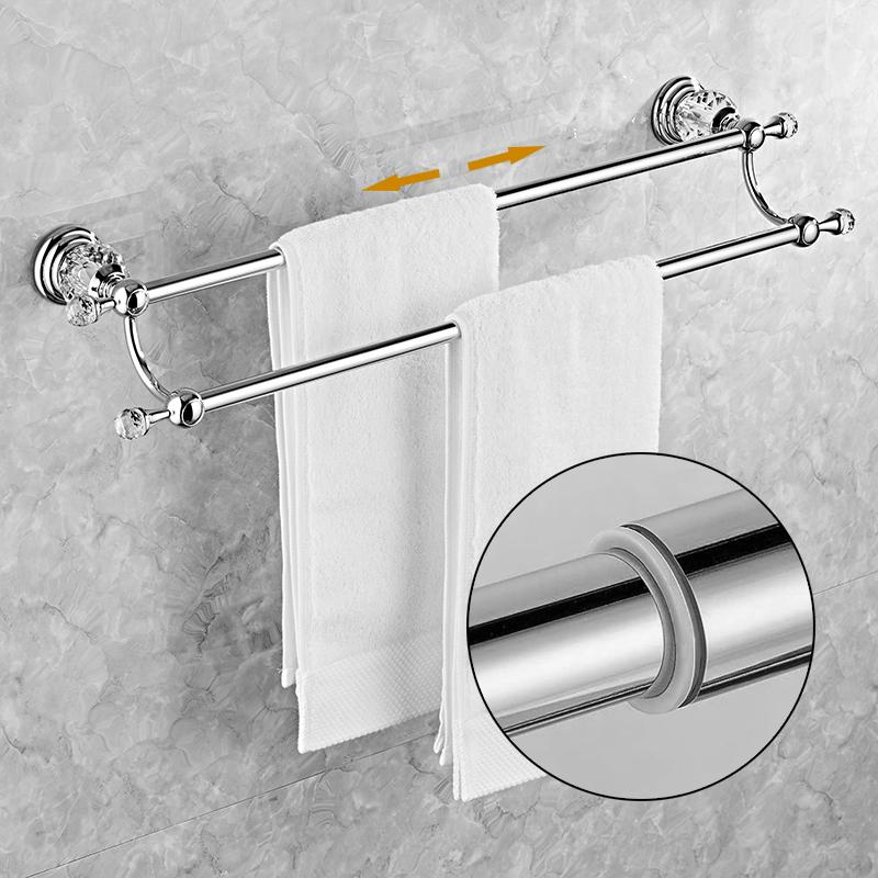Bathroom Hardware Set Crystal Bath Towel Shelf Toilet Paper Holder Sliver Chrome Towel Bar Toilet Brush Holder Robe Hook EL8130