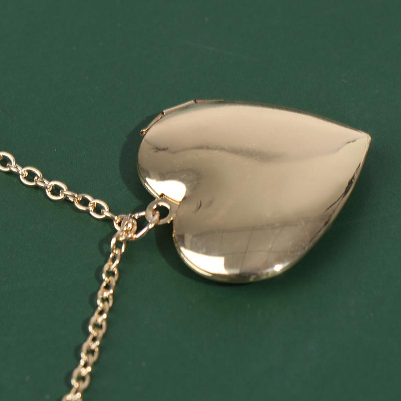 Кулоны-медальоны в форме сердца, открывающиеся, фоторамка, глянцевое ожерелье с семейной фотографией