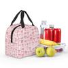 Various Pink Colorful Bow Tie Insulated Lunch Bag for Women Office Cooler Thermal Food Box Tote Portable Lunch Boxes Container
