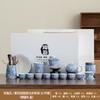 White porcelain flower tea set, household Chinese teacup, teapot cover bowl, office tea, high-end gift box packaging and printing