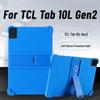 Для TCL Tab 10L Gen2 10,1 дюймов, кожа, 4 угла, противоударные подушки безопасности TCL 8496A, мягкая силиконовая регулируемая подставка, точный чехол
