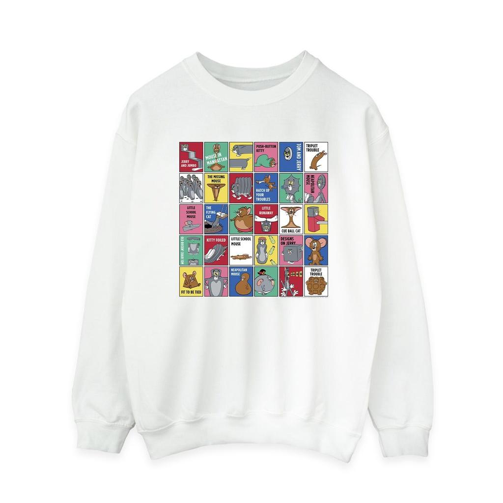 Tom And Jerry Womens/Ladies Grid Squares Sweatshirt