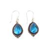 Swiss Blue Topaz Gemstone 925 Sterling Silver Handmade Jewelry Dangle Earrings EE-164-13