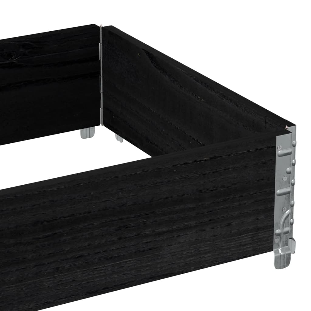 Pallet Frame Kit Black 80 x 60 cm Solid Pine Wood