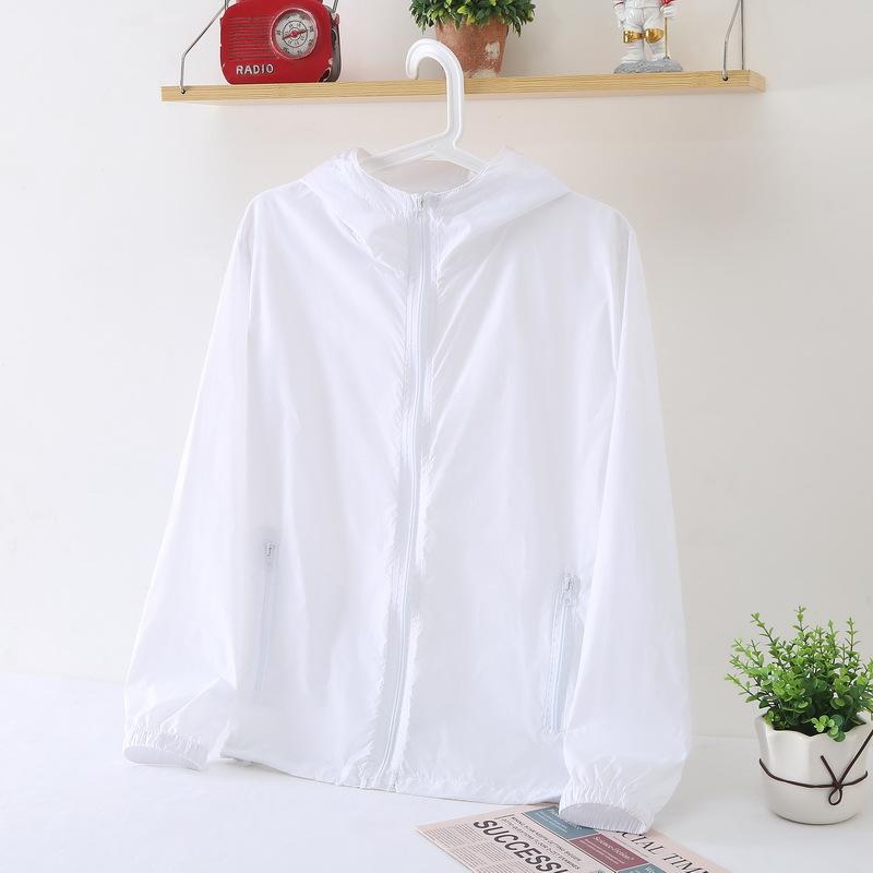 Солнцезащитная одежда для мужчин и женщин, устойчивая к ультрафиолетовому излучению, короткая, однотонная, с карманами на молнии, капюшоном, дышащая, свободная, летняя, кожаная одежда, тонкое пальто