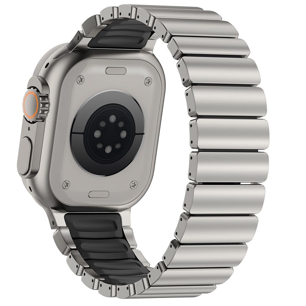Титановый ремешок для Apple Watch Ultra3 2 1 49 мм Ремешок Серия 11 10 46 мм 7 8 9 45 мм 5 6 45 мм Se Резиновый ремешок для часов Без зазоров Браслет