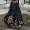 Spring/Summer 2025 Women's Retro Ethnic Embroidered Floral Elastic Waist Long Midi Skirt