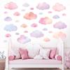 DECOWALL Pastel Cloud Wall Stickers for Watercolor Peel and Baby x cm Kids' Rooms, Style, Stick, Reusable, Room/Playroom/Kids Room, 64.8 55.7