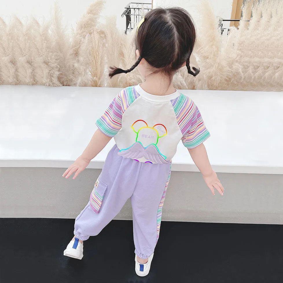 Летний комплект из двух частей для девочек-знаменитостей 2022 года – стильная детская одежда