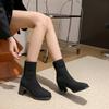 Fashion Aphixta Solid Color Sexy Women Ankle Boot 7cm High Heels Modern Sock Boots Shoes Woman Boats botines para mujeres Big Size 42