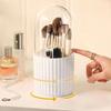Rotatable Makeup Brush Cylinder with Cover Compartment Pen Holder Cosmetics Storage Box Gift