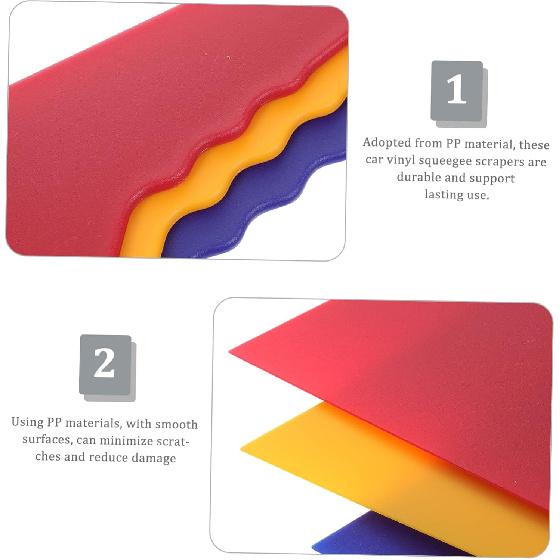 Housoutil Car Vinyl Wrap Squeegee Triangle Scraper for Auto Window Tint and Decal Application Flexible Plastic Tool with Hanging Hole 8.3X4.7X0.4