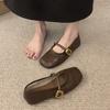 Черные французские ретро универсальные туфли с квадратным носком и неглубоким вырезом на плоской подошве, женские 2025 новая весна и осень маленькие ароматные туфли Мэри Джейн