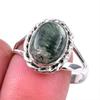 Natural Seraphinite Gemstone 925 Solid Sterling Silver Jewelry Ring Size 10 D8v59