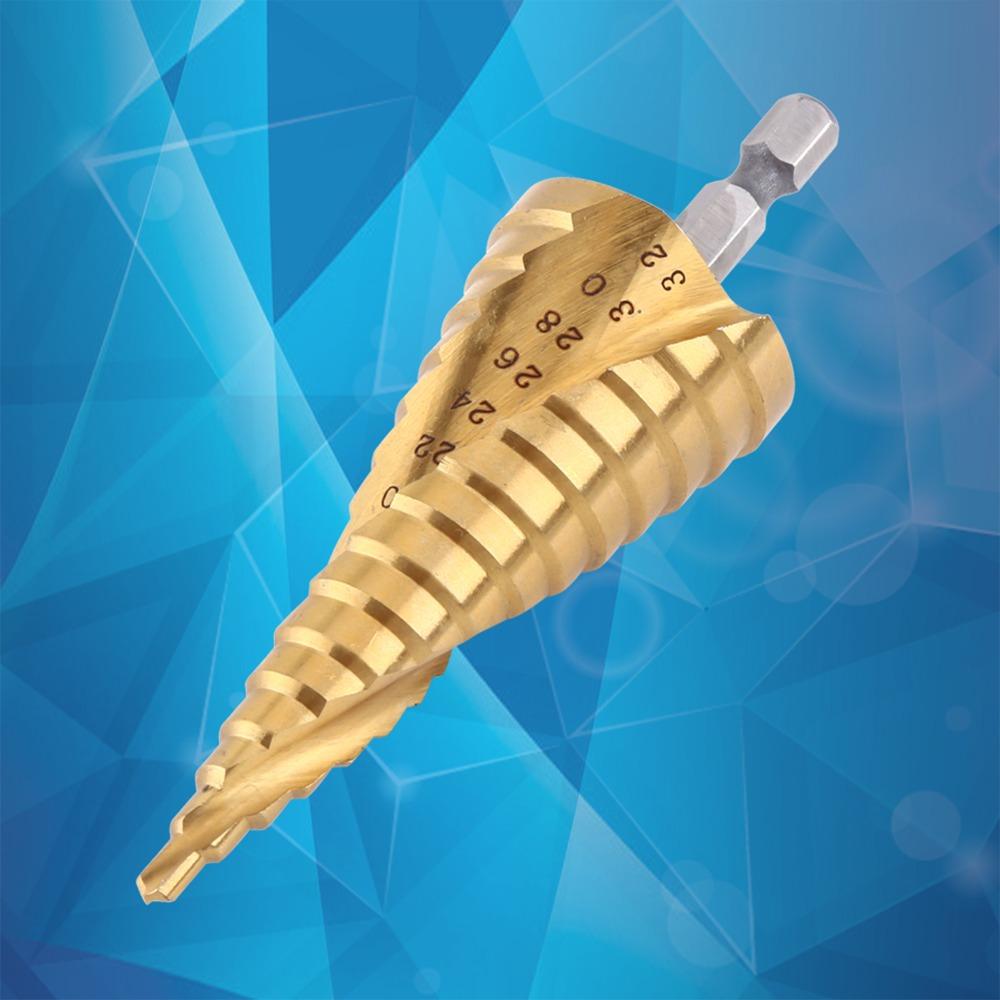 Hex Shank Step Drill Bit Titanium Coated Titanium Coated Drill Bit Drilling Wood