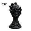 DIY Paintable Craft Kits 3D Printed Skull & Devil Hand Figurine, Realistic Holding Gothic Home Ornaments Statue, Desktop Ornament for Halloween
