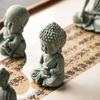 Статуэтки Будды из песчаника для аквариума Миниатюрные подвижные куклы Статуя Будды Китайский стиль Сделай сам Фигурка маленького монаха Офисная книжная полка