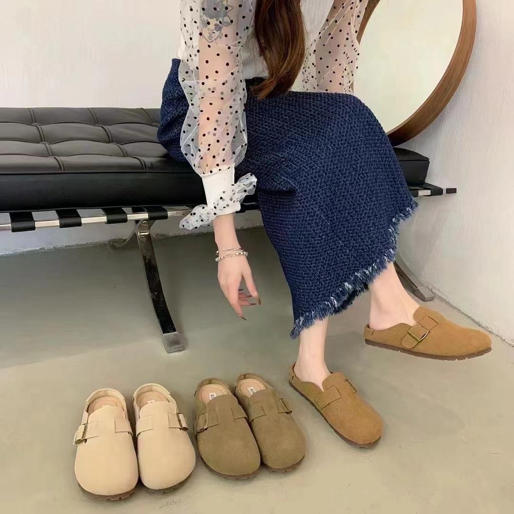 Баотоу крутые тапочки женские носят 2025 новые интернет-знаменитости Birkencool тапочки девичье сердце мягкая подошва половина тапочек