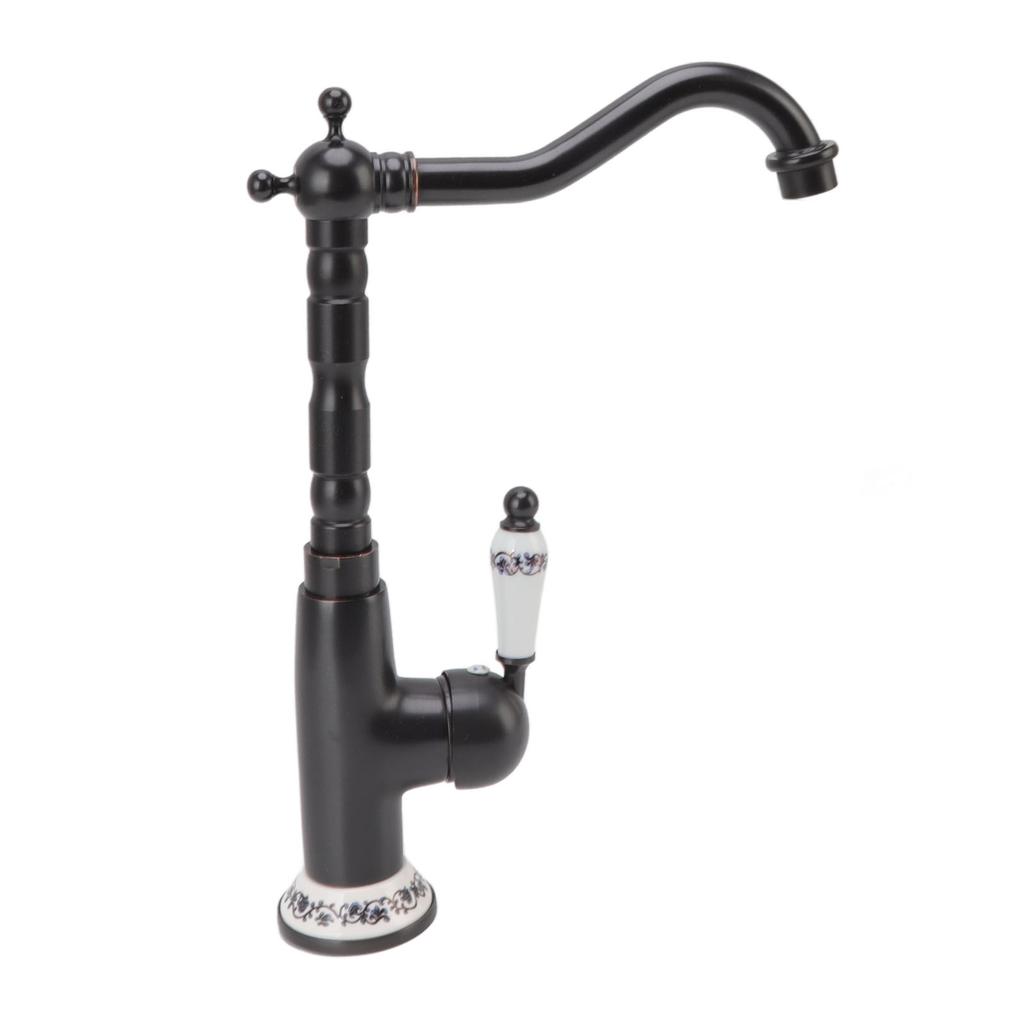 Антикварный кран в стиле ретро, фарфоровый клапан, длинный носик, прочный латунный вращающийся антикварный смеситель для