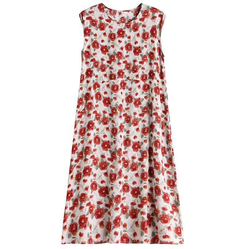 Повседневные женские платья летняя винтажная одежда больших размеров без рукавов свободное длинное платье