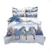 Комплект постельного белья с лошадьми Комплект пододеяльника 3d Постельное белье Цифровая печать Постельное белье размера Queen Модный дизайн