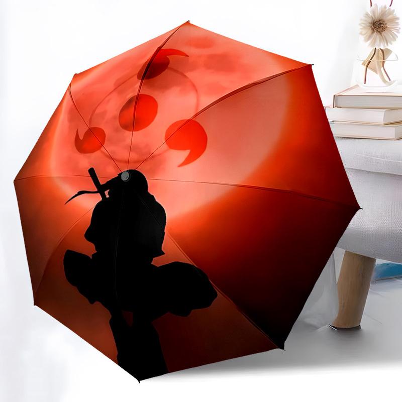 1pc Moonlight Silhouette Automatic Folding Umbrella with 8 Bones, 3-Fold Compact Umbrella, Compact Design On-the-Go Essential, casual outdoo